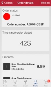 BrewDrop Screenshot Showing Order Status - Beer Delivery in Austin