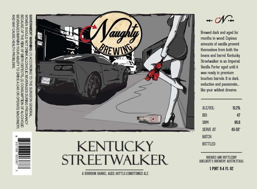 Picture of Naughty Brewing Kentucky Streetwalker Bourbon Aged Imperial Porter Label