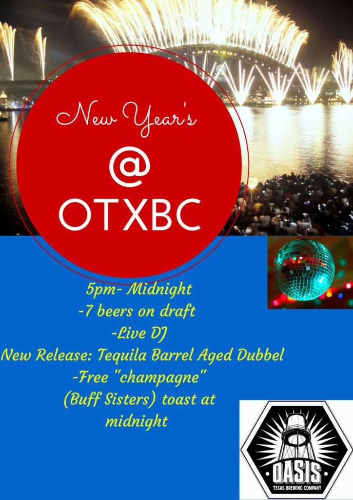 Flyre from Oasis TeXas Brewing New Years Eve 2014 Party