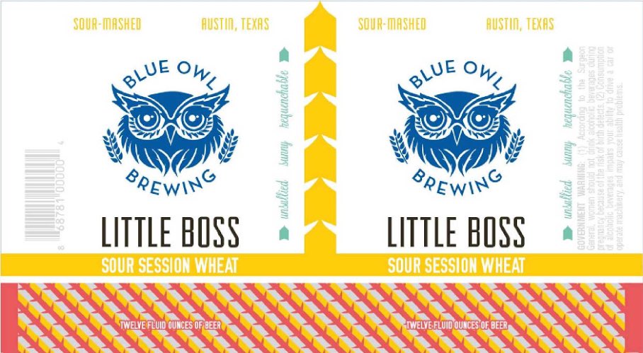 Label of Blue Owl Brewing Little Boss Sour Session Wheat - Session Beers in Austin