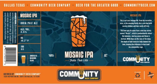 Community Beer Company Mosaic IPA