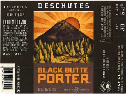 Label for Deschutes Brewery Black Butte Porter