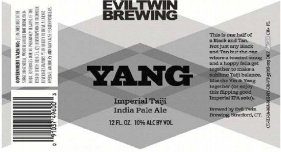 Label for Evil Twin Brewing Yang Imperial Taiji IPA