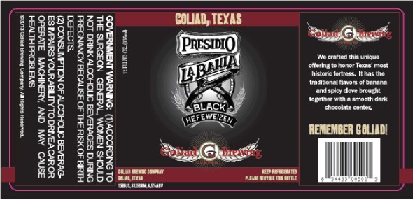 Goliad - Presidio La Bahia Black Hefeweizen