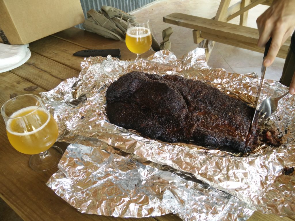 Jester King Black Metal Beer Injected Brisket first cuts