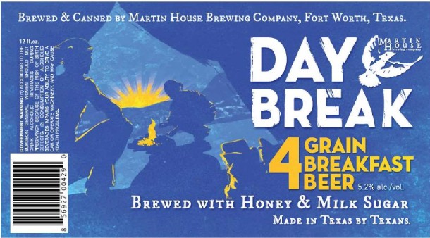 Martin House Brewing Day Break 4 Grain Breakfast Beer
