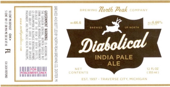 Label for North Peak Brewing Diabolical IPA