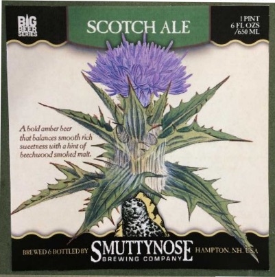 Label for Smuttynose Brewing Scotch Ale