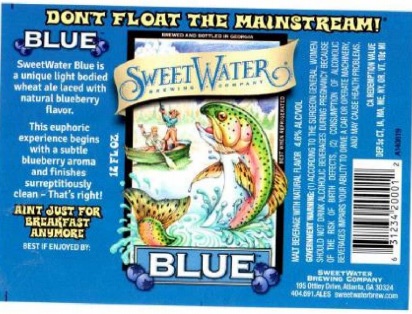 Label for Sweetwater Blue Blueberry Wheat Ale