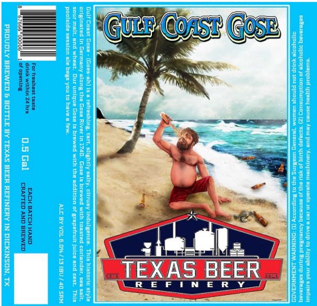 Label for Texas Beer Refinery Gulf Coast Gose