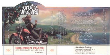Unity Vibration Living Kambucha Tea - Bourbon Peach American Wild Ale