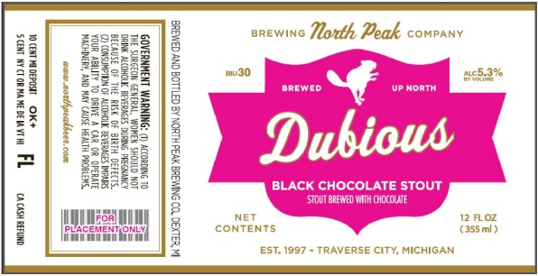 Jolly Pumpkin - North Peak Dubious Black Chocolate Stout