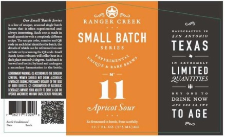 Label of Ranger Creek - Small Batch Series No 11