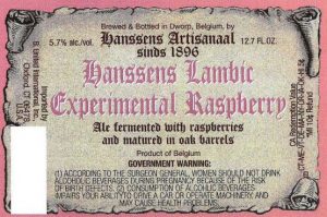 Label for Hanssens Lambic Raspberry