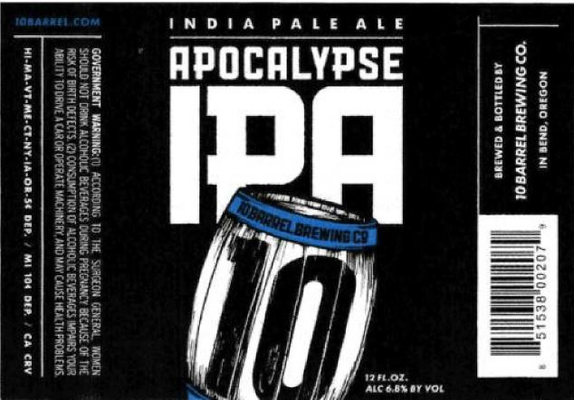 TABC LAbel for 10 barrel apocolypse