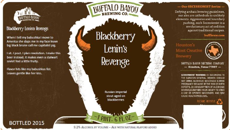 TABC Label for Buffalo Bayou - Raspberry lenin