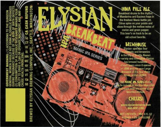 TABC Label for elysian beat
