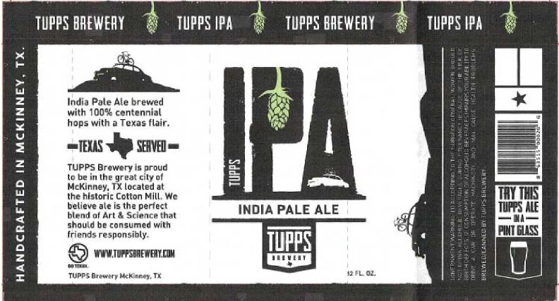 TABC Label for tupps ipa