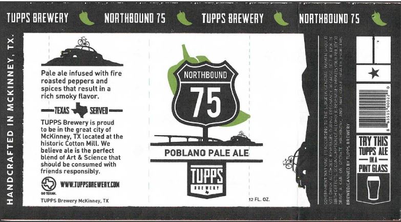 TABC Label for tupps northbound 75