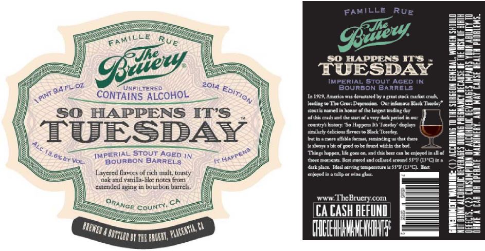 bruery so happens its tuesday