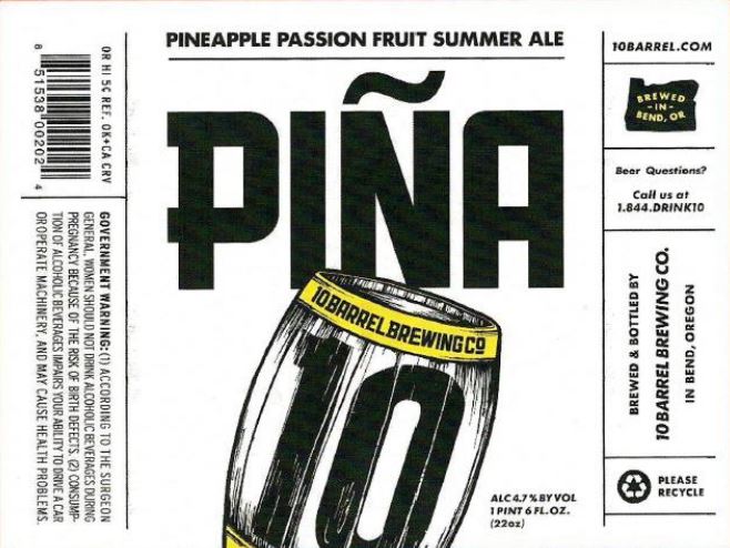 10 barrel pina