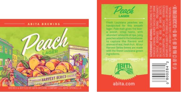 abita peach lager TABC Label and Brewery Approvals June 10 2016