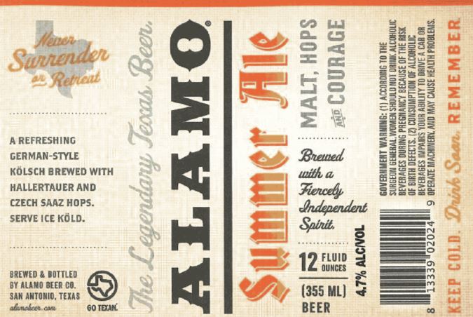 alamo summer TABC Label and Brewery Approvals July 8 2016