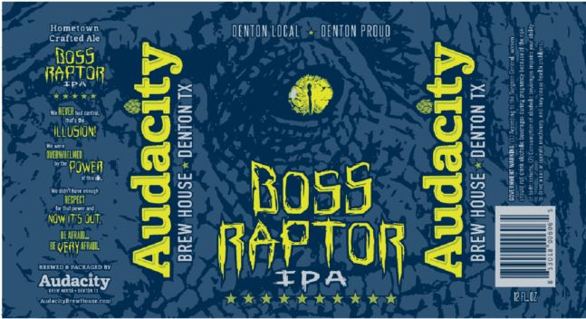 audacity-boss-raptor TABC Label and Brewery Approvals Nov 11th 2016