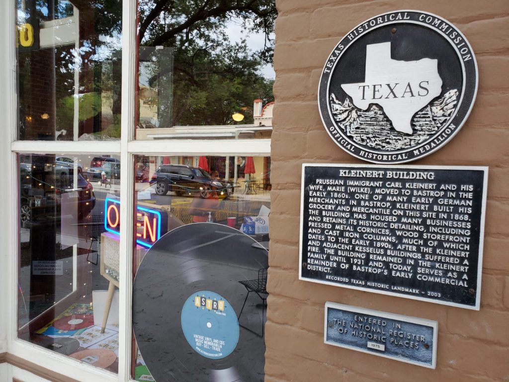 Astro Records in the historic Kleinert Building, Bastrop TX