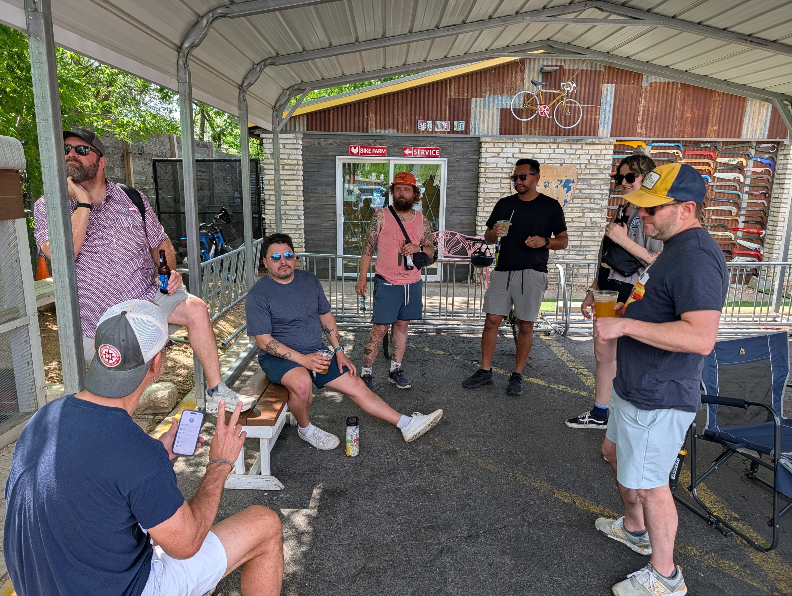 Little Longhorn Saloon - (LtoR - Kevin, David, RC, Colton, Rahul, Mallory, Tooey)