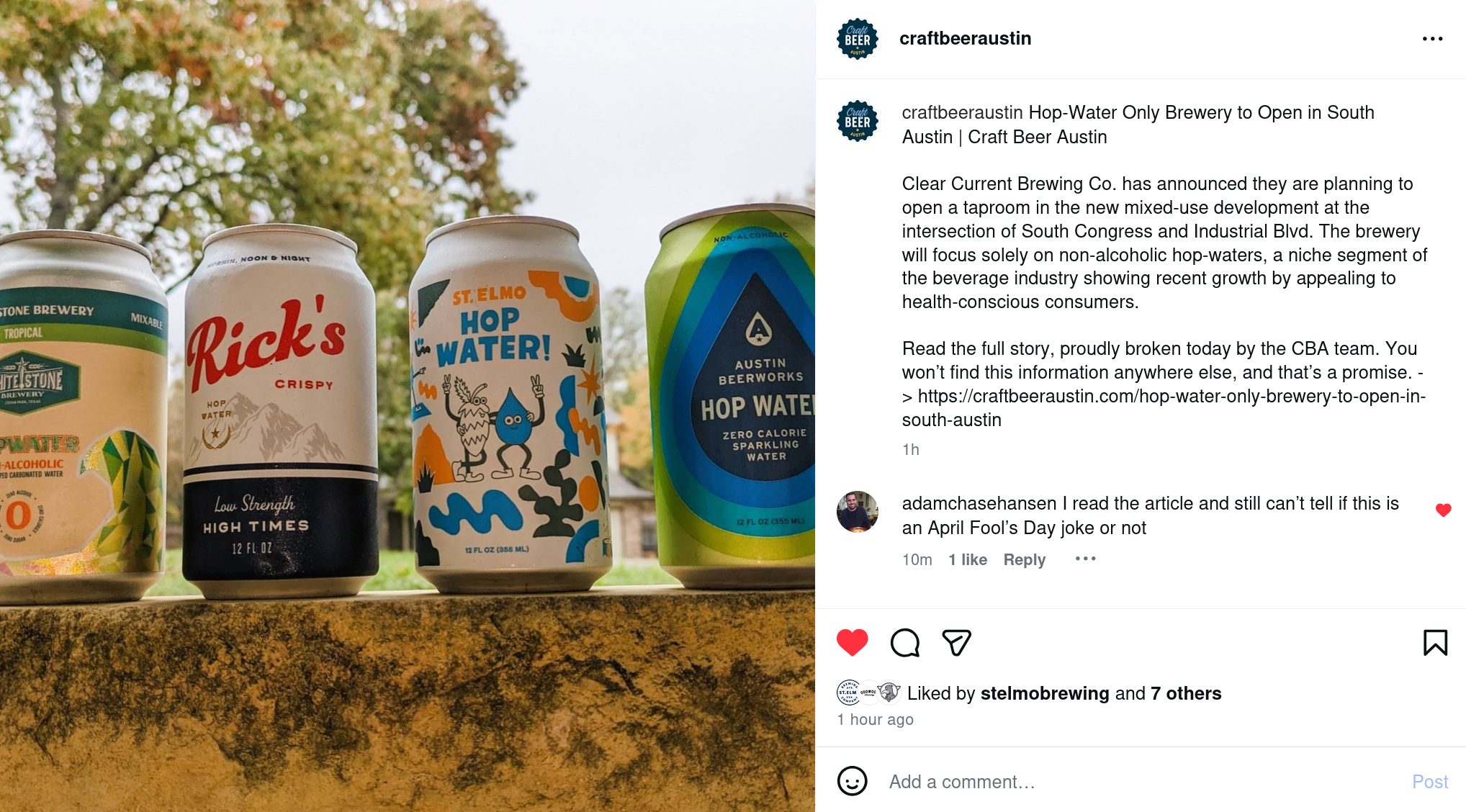 Hop Water April Fools Post